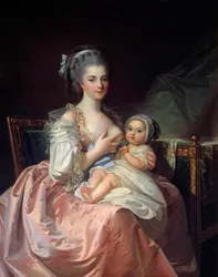 Mother nursing her child. 18th century. Mâcon, Museum of Fine Arts