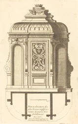 Plan and Elevation of the Most Beautiful Confessionals of Paris, Very Faithfully Measured