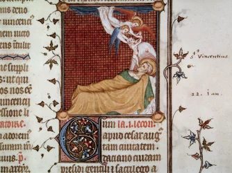 The Death of Saint Vincent of Zaragoza in 304. Miniature Taken from 