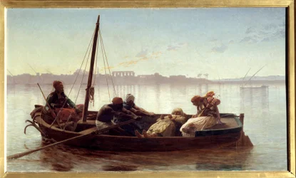 Prisoner Carried by Boat by Egyptian Sailors on the Nile (1861)
