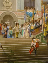 Reception of Louis II de Bourbon Conde, Known as the Grand Conde, by King Louis XIV at Versailles in 1674