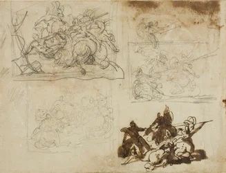 Four Sketches for a Cavalry Battle