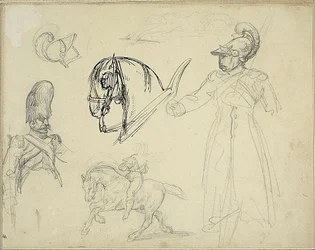 Sketches of Horses and Soldiers
