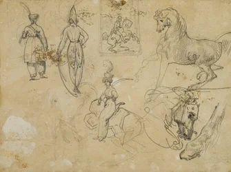 Sketches of Russian Officers and Horses