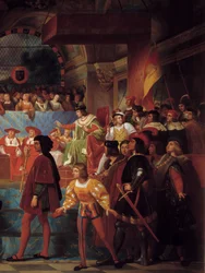 King Louis XII proclaimed father of the people to the States General of Tours on 14 May 1506 (detail)
