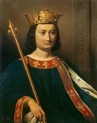 Portrait of Philip IV the Fair (1268 - 1314), King of France. Painting by Jean-Louis Bezard (1799-1881).
