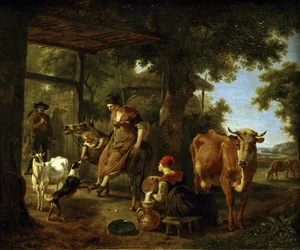 On the Farm. A Scene from Rural Life