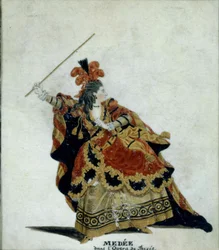 Medea. Costume design for the opera Thésée by Jean-Baptiste Lully, 1770-1778