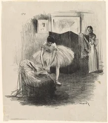 Dancer Tying Her Slipper