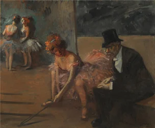 Dancer and Admirer Behind the Scene