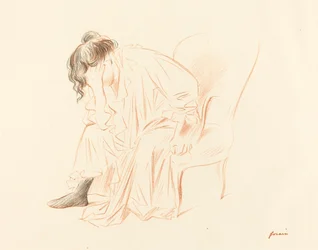 Seated Woman with Her Head Resting on Her Right Hand