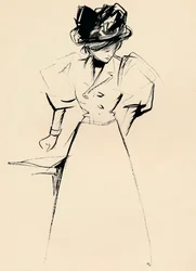 Study in Indian Ink by Forain, c1898