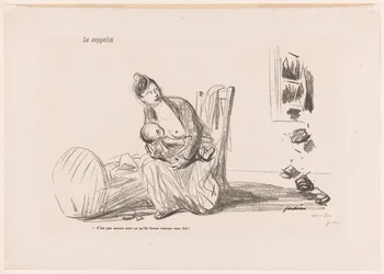 Woman breastfeeding while the windows shatter