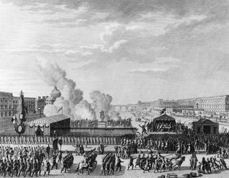 French Revolution: Volunteers at Pont Neuf in Paris, July 22