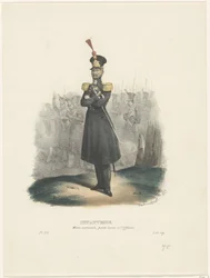 Officer of the National Militia, 1829 (title on object) Belgian costumes: ancient and modern, military, civil and religious, 1830 (series title)