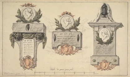 Three Designs for a Funerary Monument or Epitaph