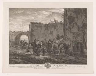 Monks Distributing Food to Pilgrims in a Courtyard (La Charité des Capucins)