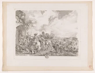Travelers Before an Inn (Les Bohemiens) (Prints After Paintings by Philips Wouwerman) (Oeuvres de Ph.pe Wouwermans Hollandois)