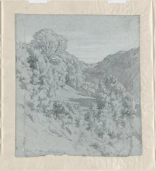 Sunlit Trees in a Valley near Lacoux
