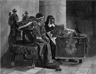 The Pope and the Inquisitor (Sixte IV and Tomas de Torquemada) (engraving after John Paul Laurens)