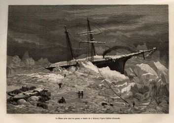 The German ship La Hansa caught in the ice