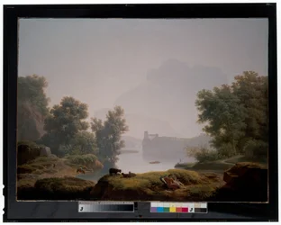 Morning and Evening: A Classical Landscape with Shepherds, an Aqueduct Beyond