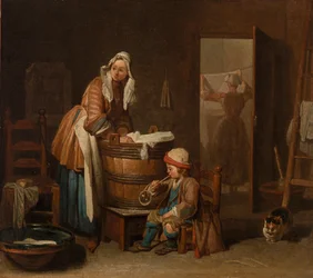 Woman Doing Wash