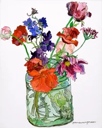 Delphiniums, Poppies & Others in Jar, 2011