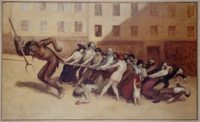 The Parisians Pulling the Devil by the Tail, ca. 1920
