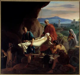 Funeral of a Young Christian Woman in the Catacombs in Rome at the Time of Persecution