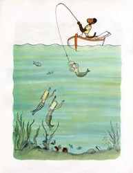 Zephir going fishing: he caught a mermaid