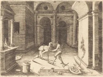 Two Apprentices Fighting