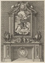 Chimney with a Painting of Louis XIV over the Mantle, from 