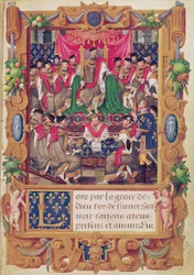 Henri II presides over a chapter meeting of the French chivalric Order of Saint-Michel