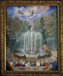 View of the Grove of the Star or Mountain of Water in the Gardens of Versailles