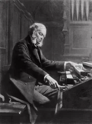 Cesar Franck at the Console of the Organ at St. Clotilde Basilica, Paris