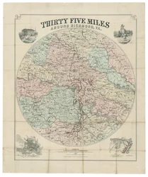 Thirty-five miles around Richmond, Va.