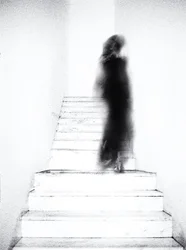 Ethereal Figure on Stairs