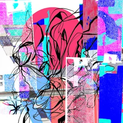 Abstract Pink Blue Bloom