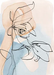Soft Botanical Line Art