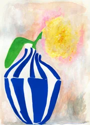 Yellow Bloom Striped Vase