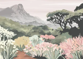 Flowering Mountain Landscape