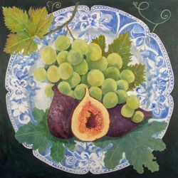 Figs and Grapes on a Plate, 2018