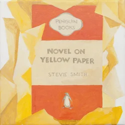 Penguin book cover. Novel on yellow paper