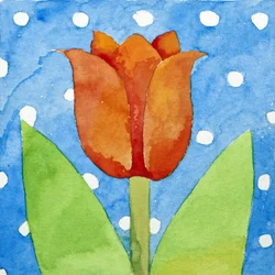 Tulip blue white spot background, 2013