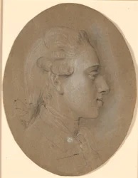 Frederik the Sixth as a young crown prince. In profile to the right