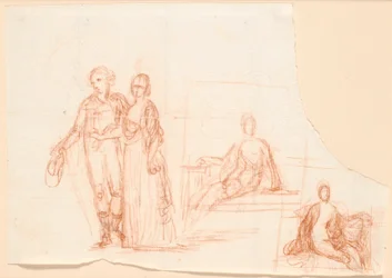 Composition Draft for the Ryberg Family Portrait; to the Right Draft of a Seated Female Figure