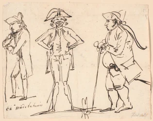 Meditation. Caricatures of Clemens, Juel, and Charles Bonnet