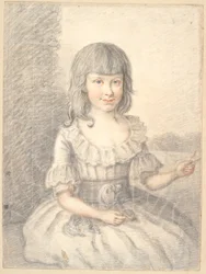 Portrait of a Little Girl with a Dog
