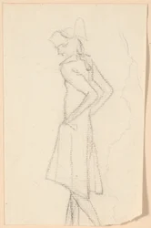 Walking Gentleman, Seen Half from the Back, Walking to the Left